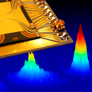 Image showing an atom chip and a BEC